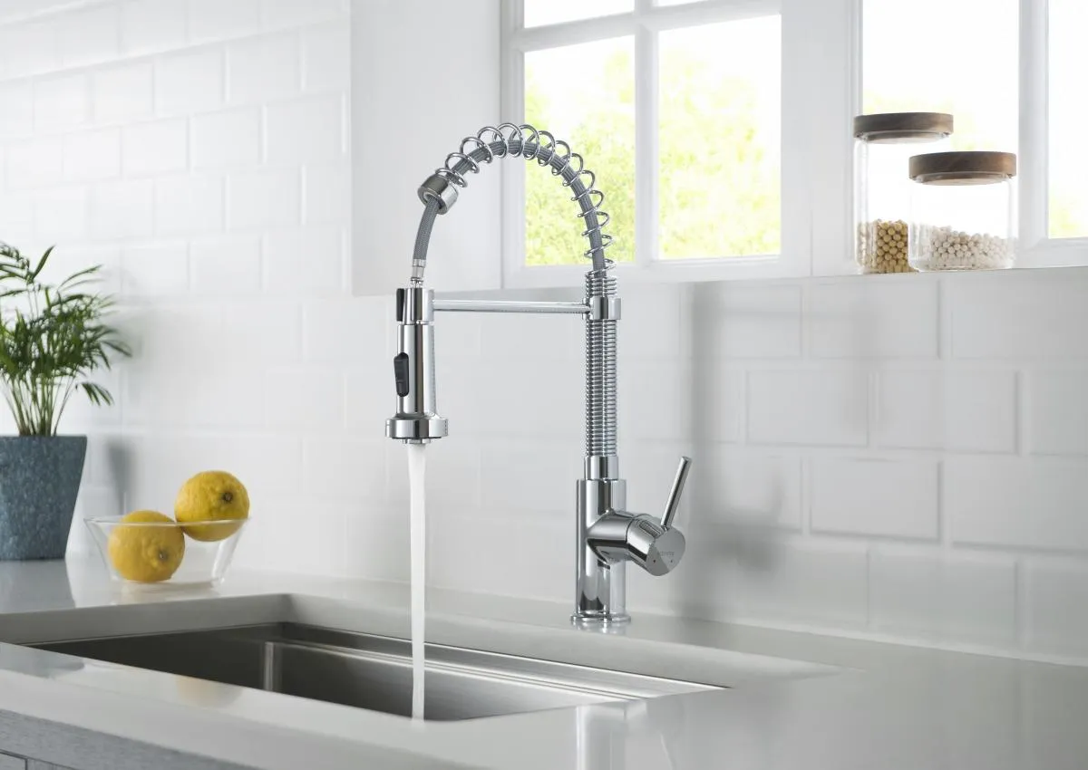 AQ1387CR ЕВРОПА смеситель для кухни 2 jet (профессиональный)