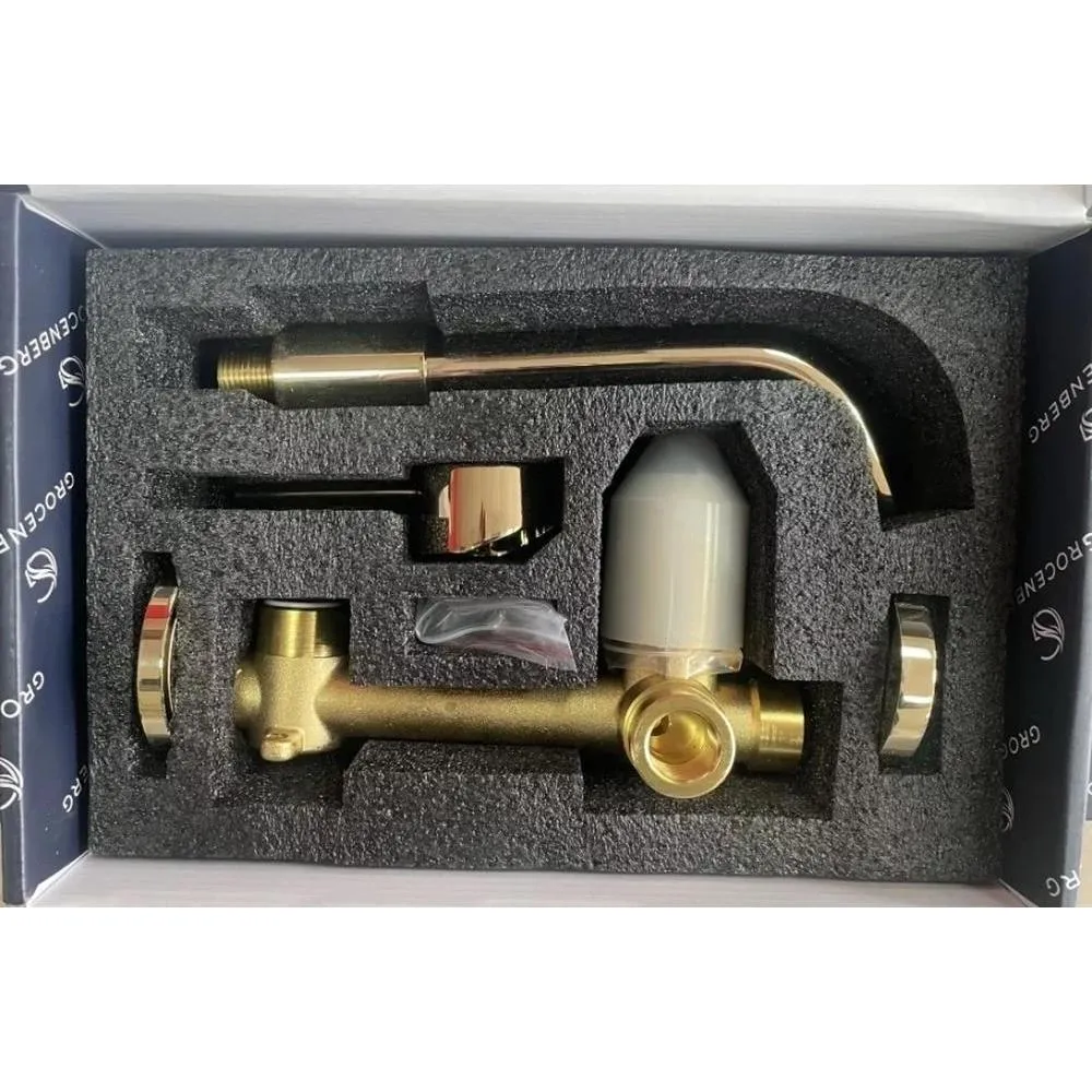 Смеситель для раковины встраиваемый Grocenberg GB511GO, золото