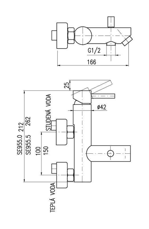 Смеситель для ванны Rav Slezak Seina SE954.5