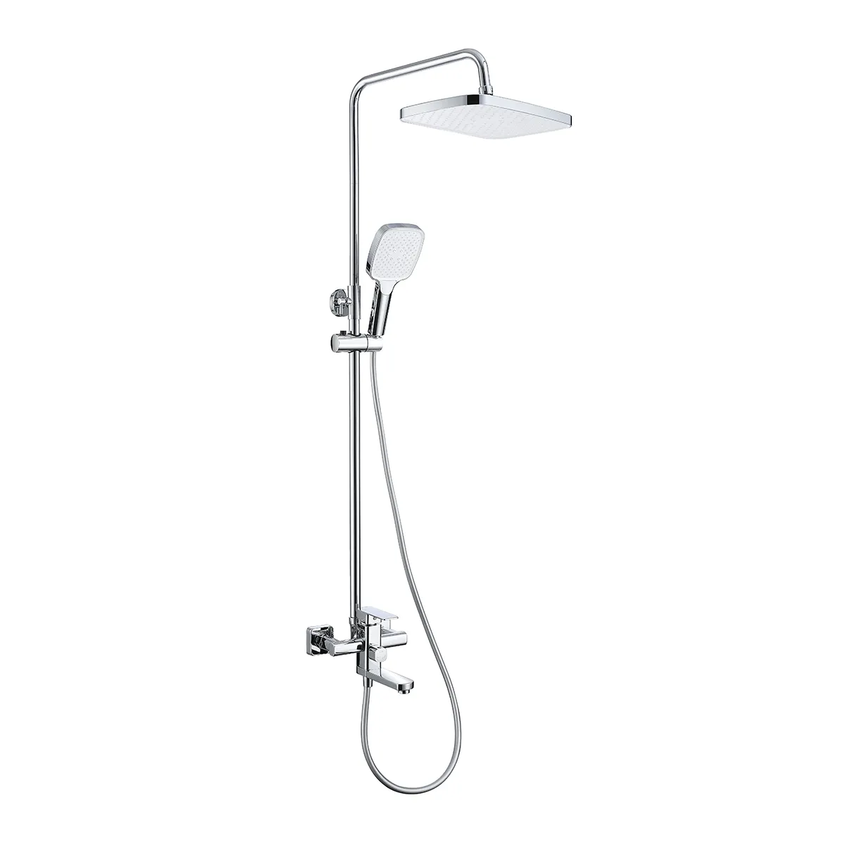 Душевая система Prohanss для ванны и душа с тропическим душем поворотный излив 15 см, хром (P60.24)