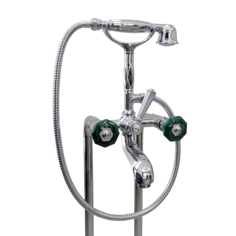 Смеситель для ванны и душа Nicolazzi Teide Chic, ручки/смесителя-Malachite/Polished Nickel (1901 NL 15С Malachite)