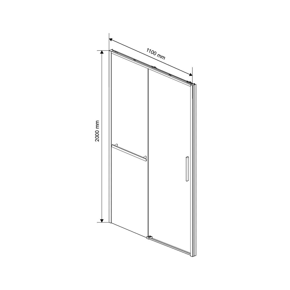 Душевая дверь Vincea Slim Soft (VDS-1SS110CLG) 1100х2000 мм, брашированное золото, стекло прозрачное