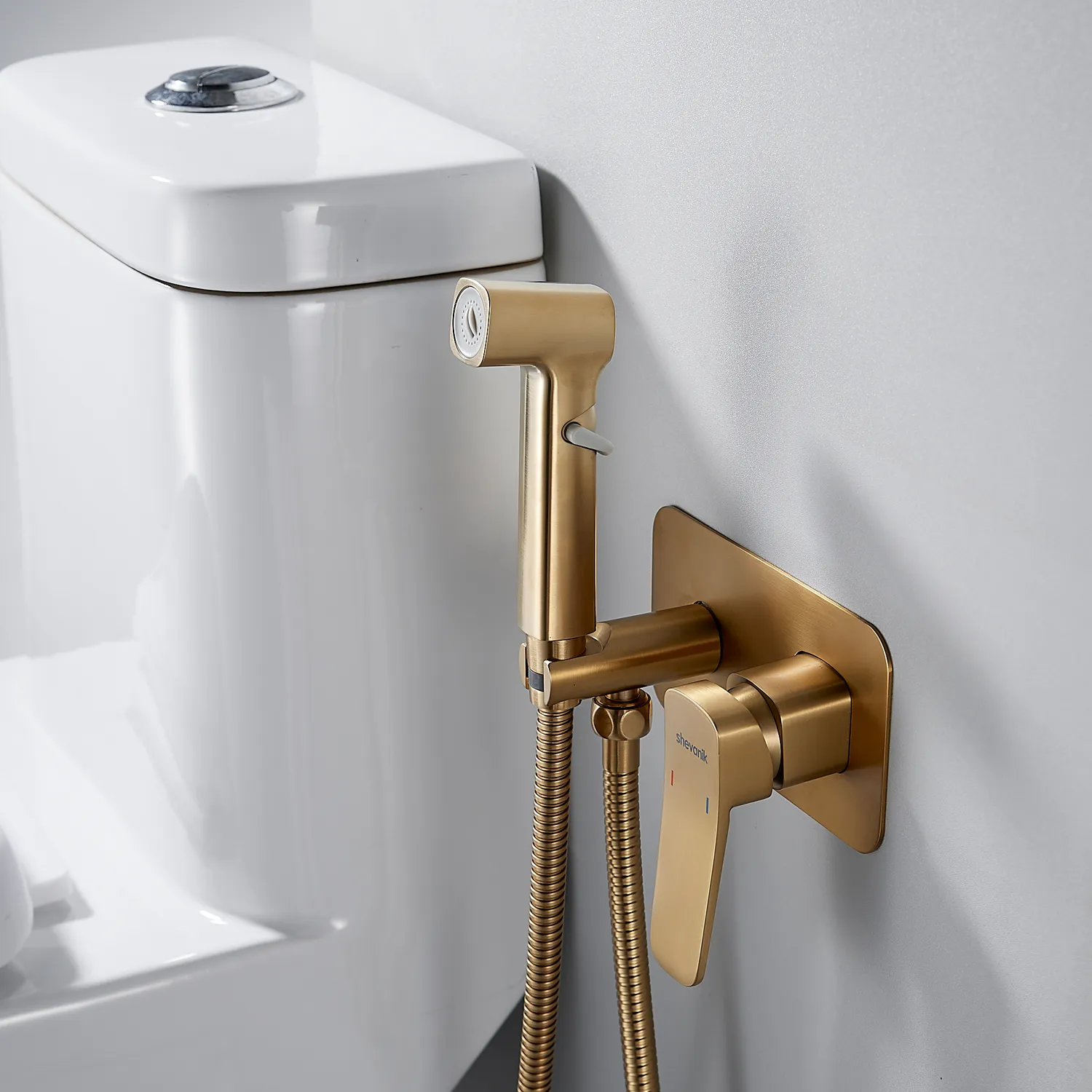 Гигиенический душ со смесителем Shevanik S9905G, золотой сатин
