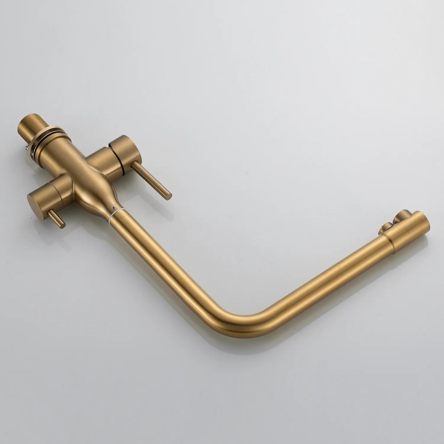 Смеситель для кухни с подключением фильтра Shevanik S248G, золотой сатин