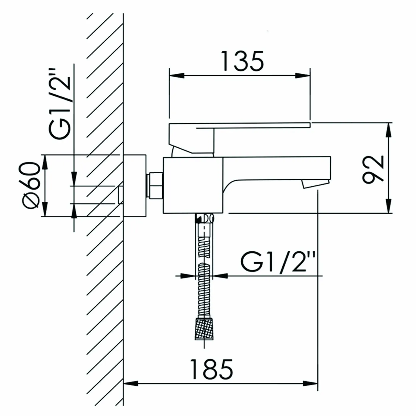 Смеситель для ванны D-Lin D130365, хром