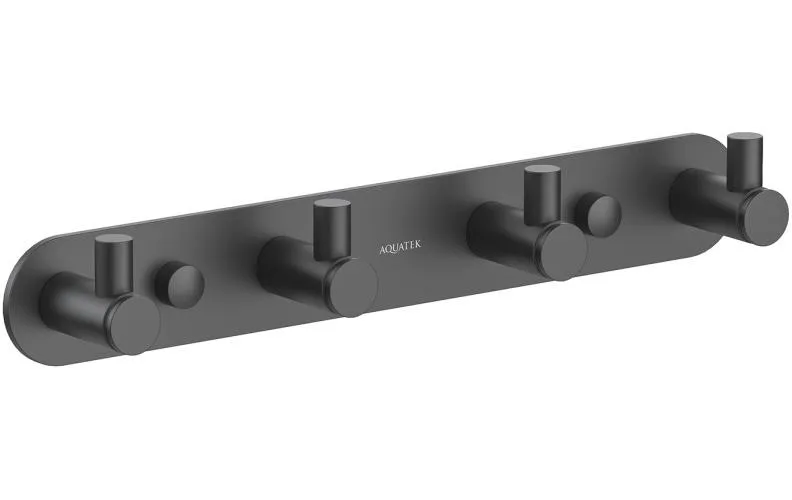 AQ4123MB ЕВРОПА планка с 4 крючками, матовый черный