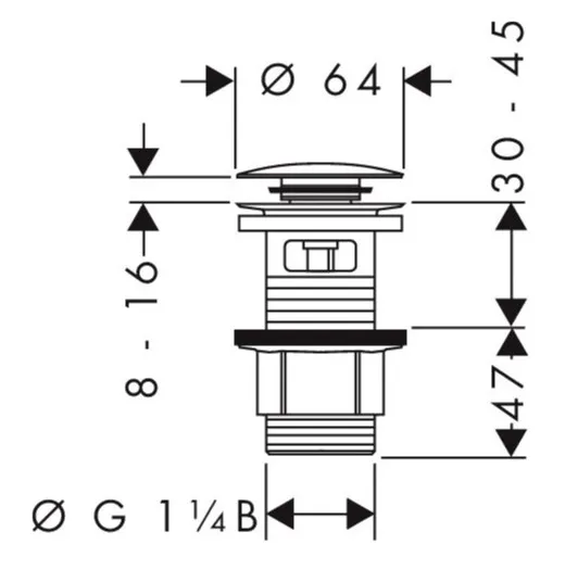Logis Смеситель для раковины, однорычажный, 110 Fine, со сливным клапаном Push-Open 71252000, хром