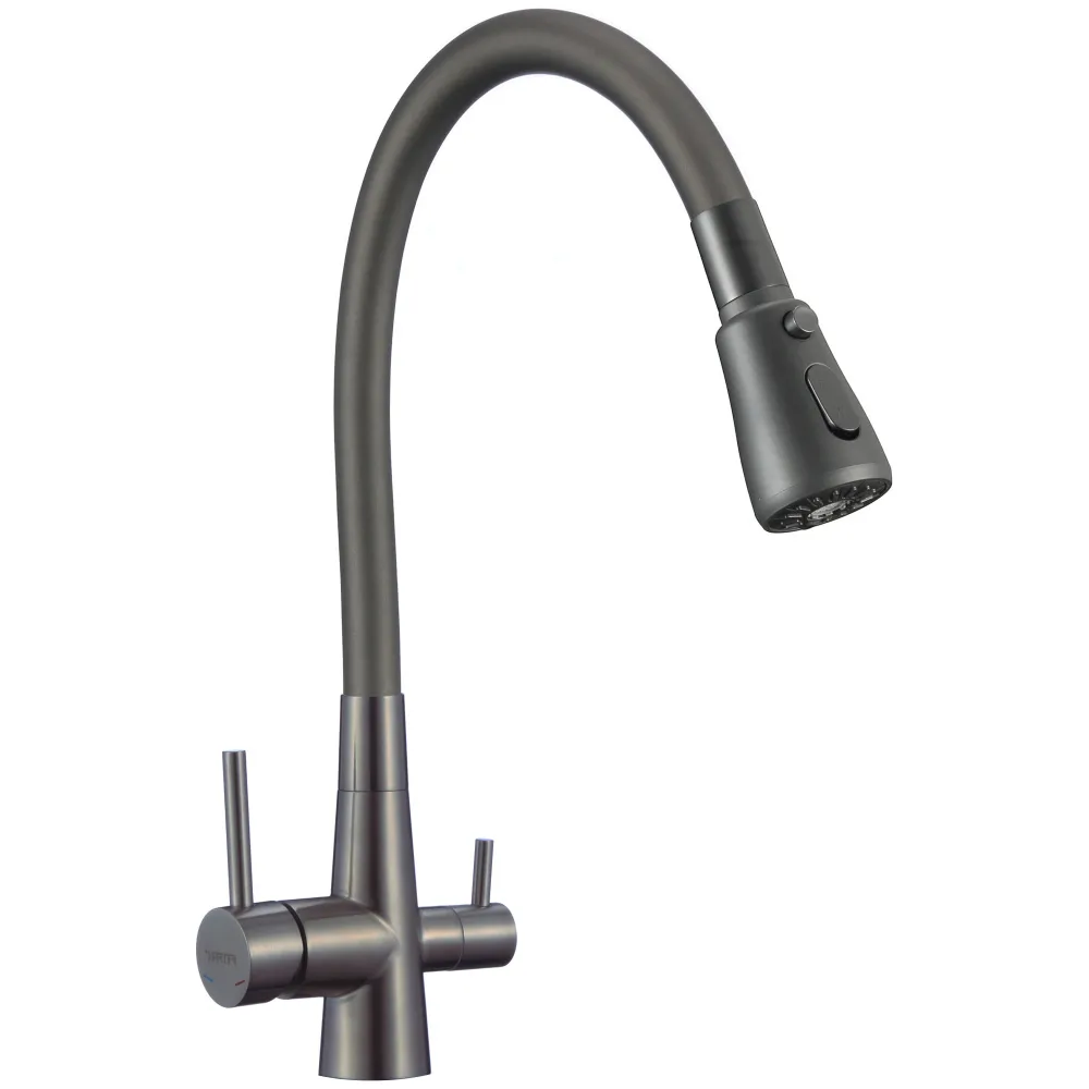 Смеситель для кухни с подключением фильтра воды Fmark FS1062-Q06-2, графит