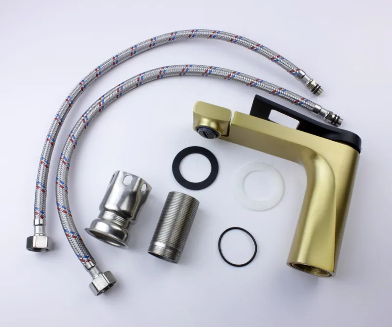 Смеситель для раковины Bronze de Luxe Element EL02XGB, матовое золото