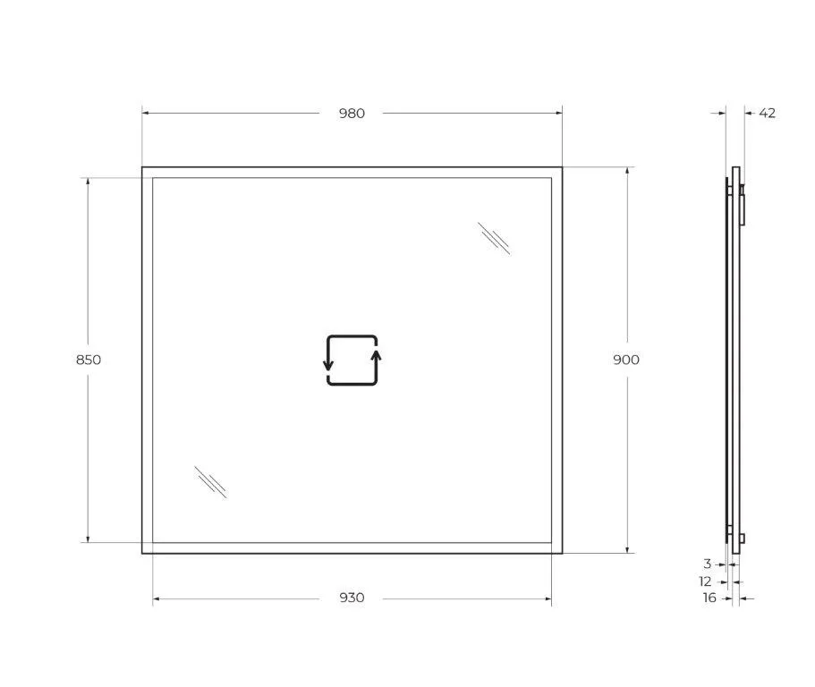 Зеркало Cezares Tiffany 980х40х900, Bianco Opaco (45046)
