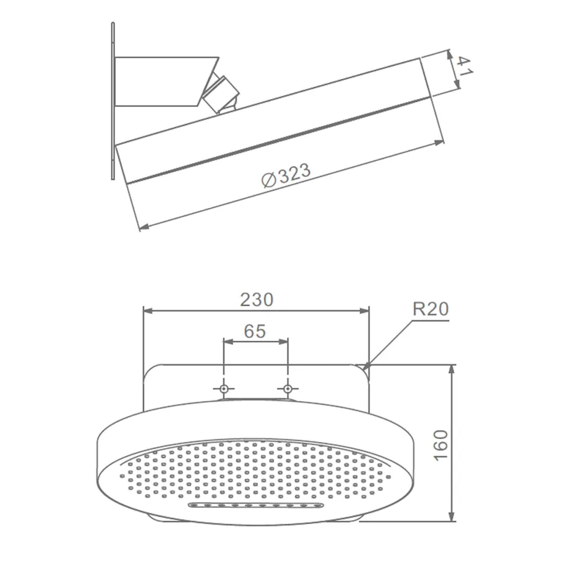 Верхний душ Raglo R452.02.03, золотой сатин