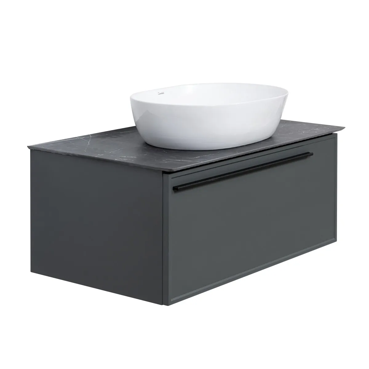 Тумба под раковину подвесная La Fenice Elba FNC-01-ELB-G-80, серо-зеленая