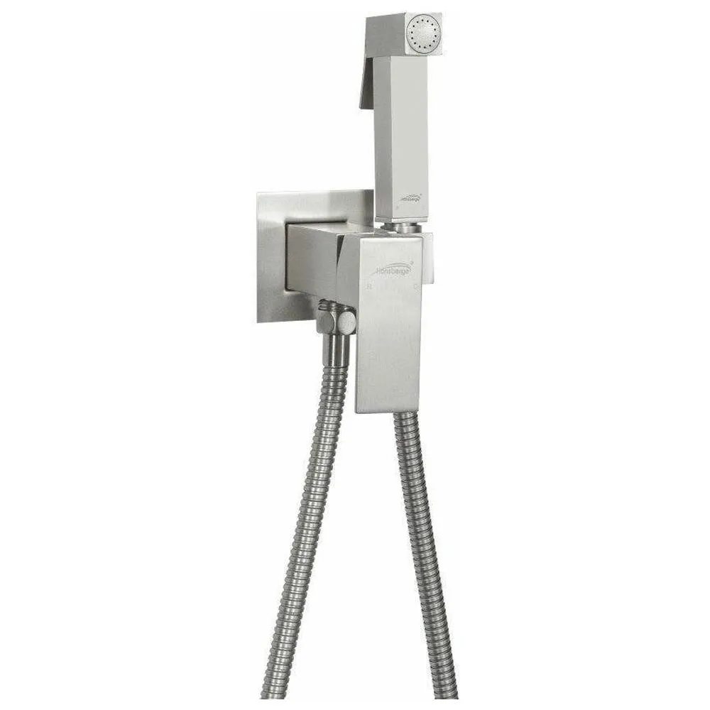 Гигиенический душ со смесителем встраиваемый Hansberge H3077NK, никель
