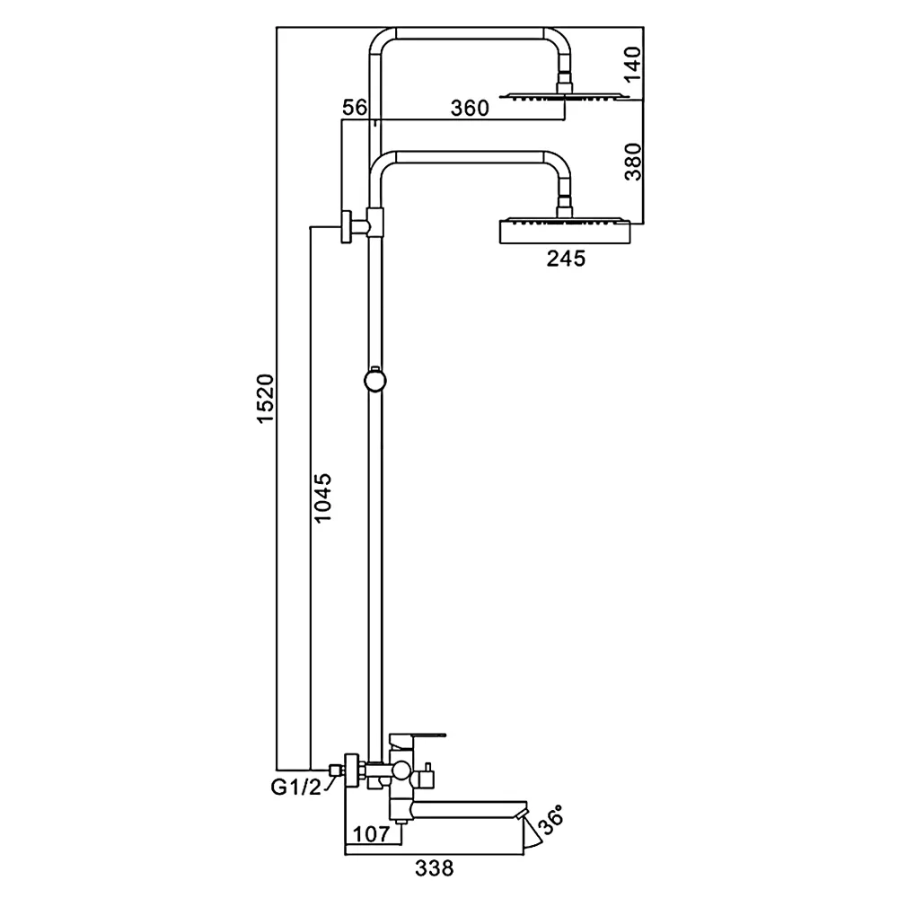 Душевая система FRAP F24801-6, черный