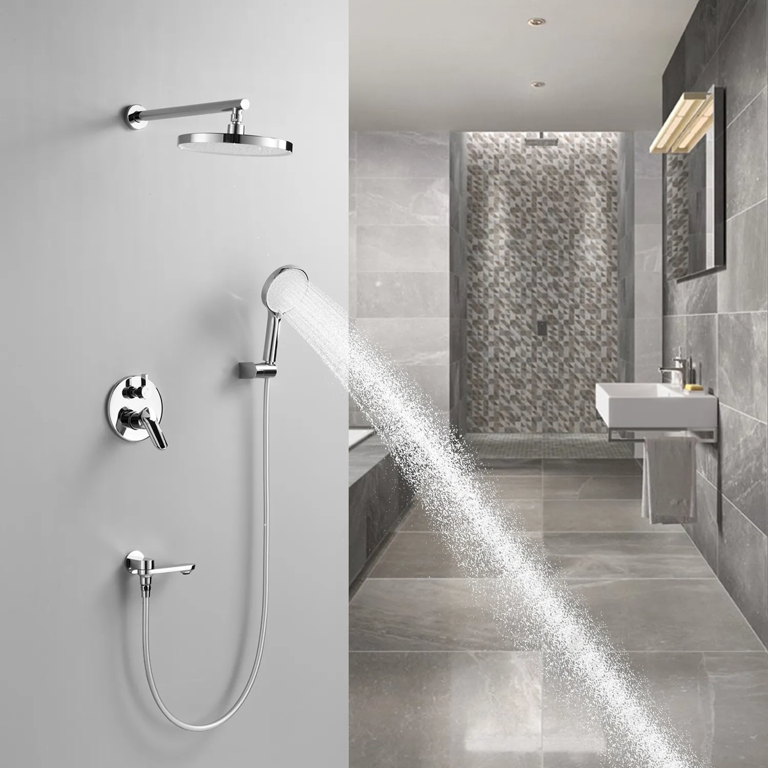 Душевая система встраиваемая Shevanik S4335, хром