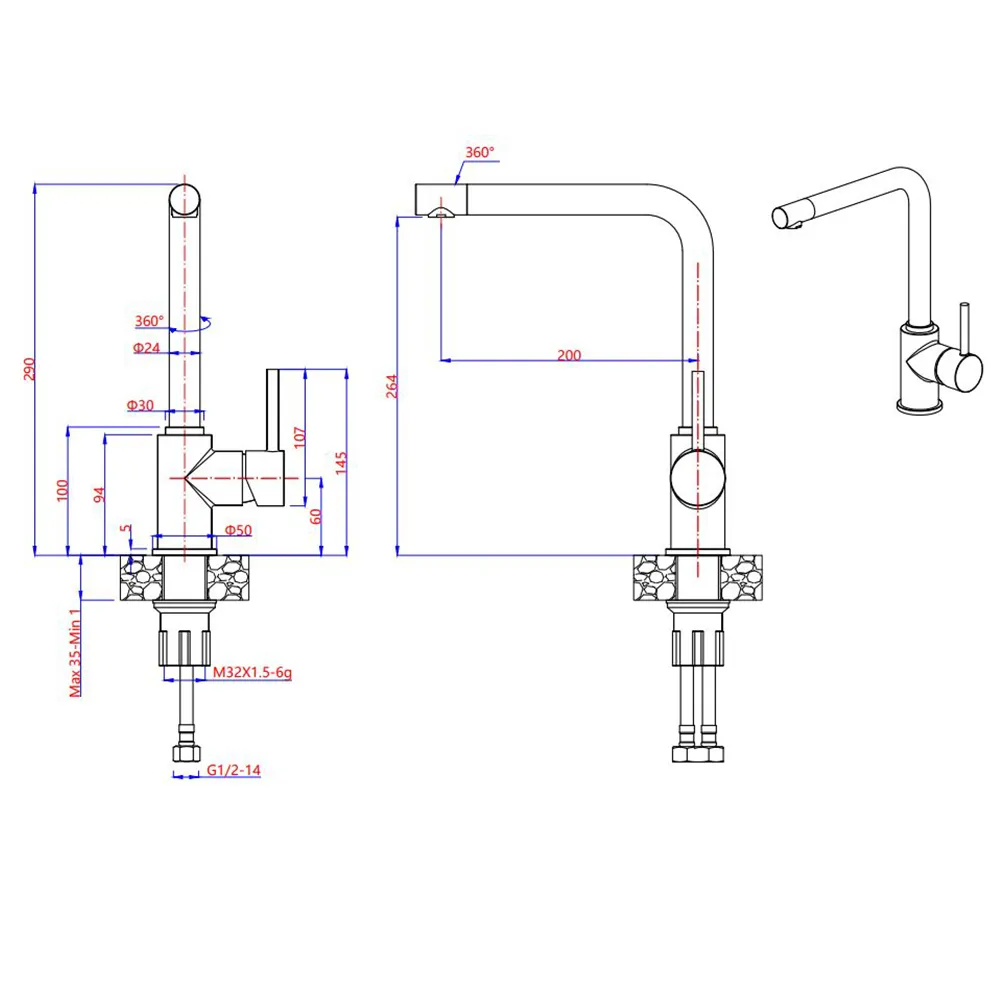 Смеситель для кухни GranFest 3651, песочный