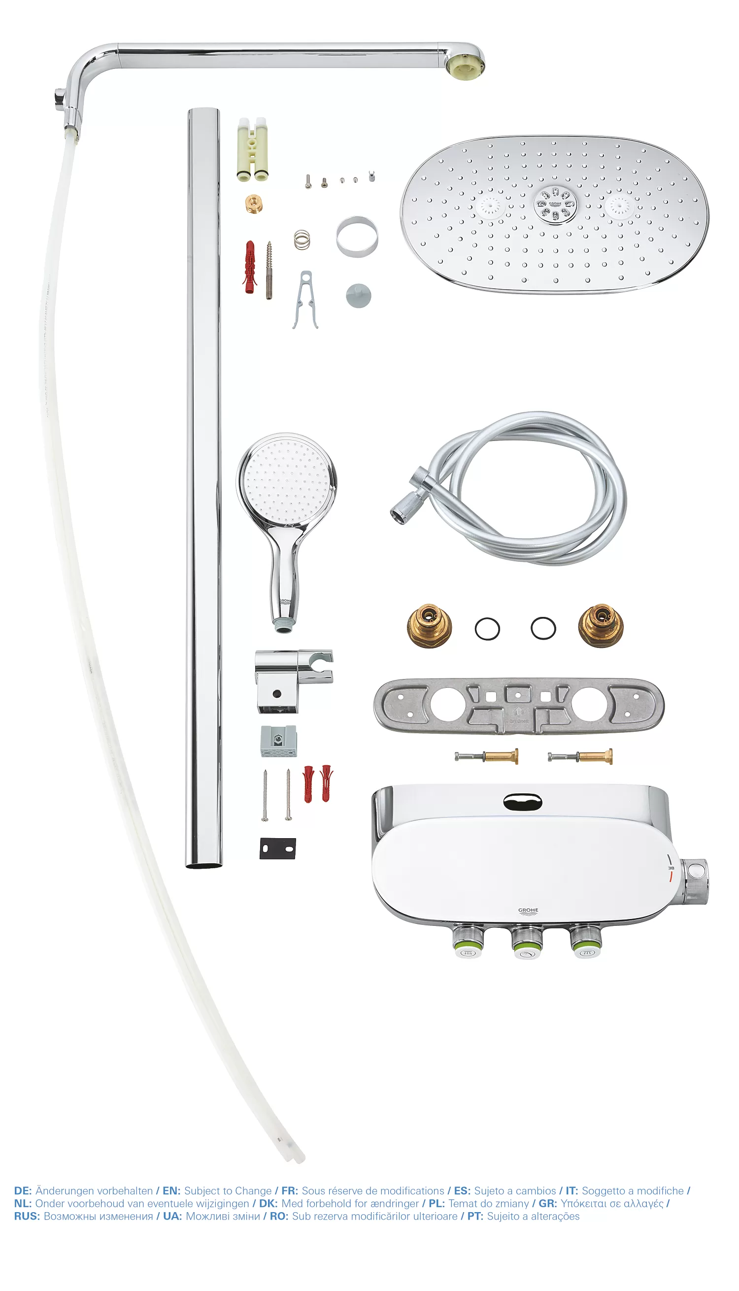 26250000 Rainshower SmartControl 360 DUO Душевая система с термостатическим смесителем для настенного монтажа, 3 режима верхнего душа, хром