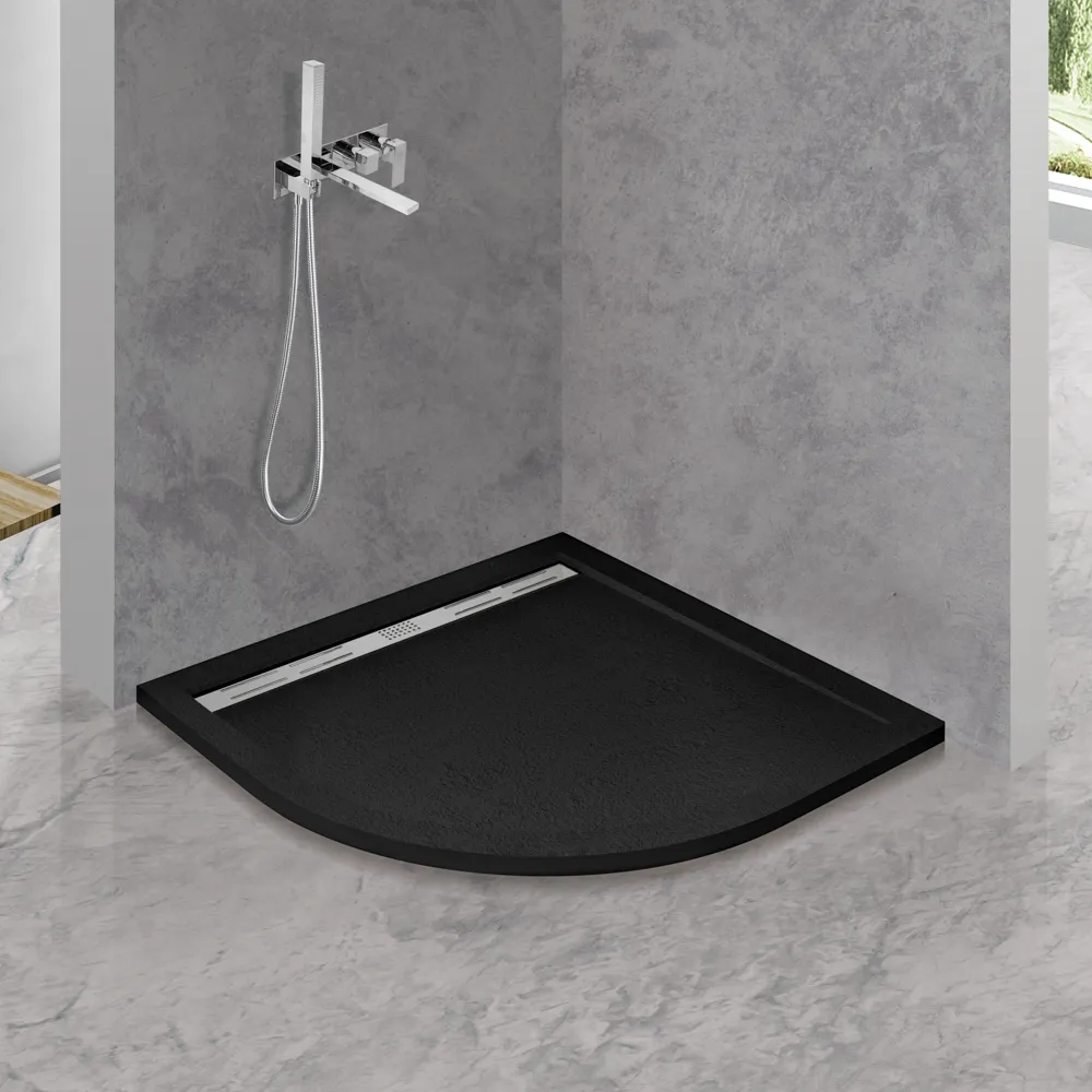 Поддон из искусственного мрамора Cezares 900х900 мм, чёрный матовый (TRAY-AS-R-90-30-NERO)