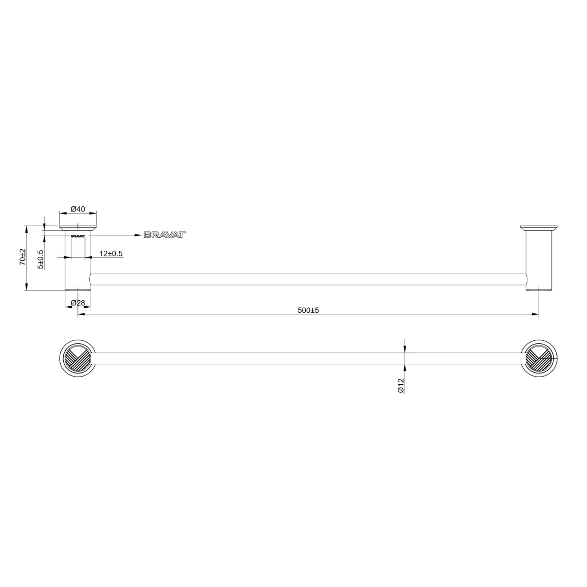 Держатель для полотенец BRAVAT (D71136CP-SW)