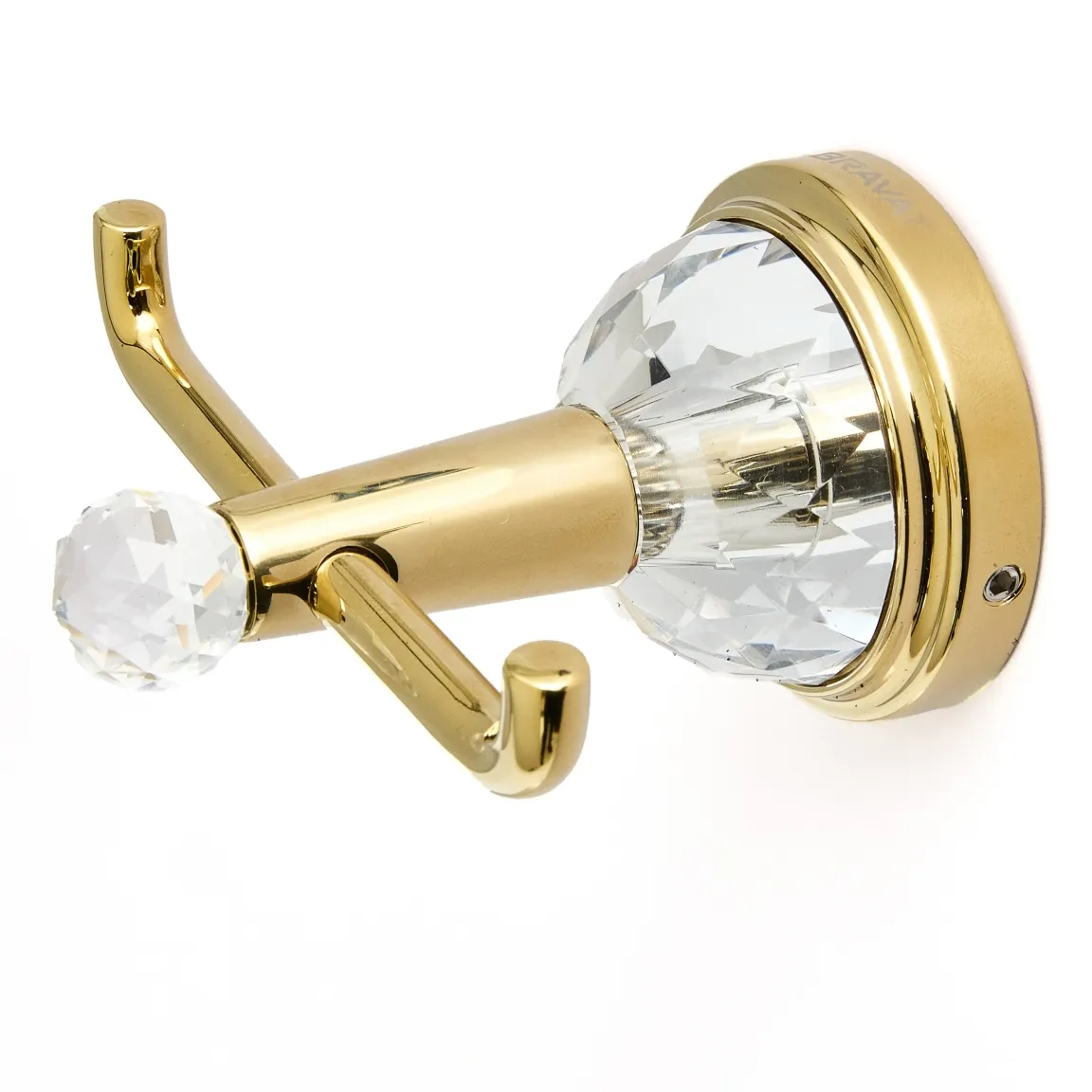 Крючок настенный для халатов и полотенец золотой с кристаллами SWAROVSKI BRAVAT (D7283G-SW)