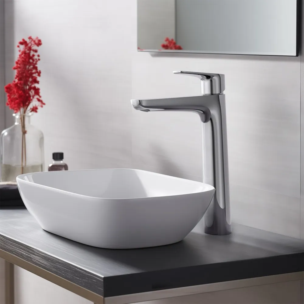 AQ1104CR БЕТТА смеситель для раковины 230, без донного клапана