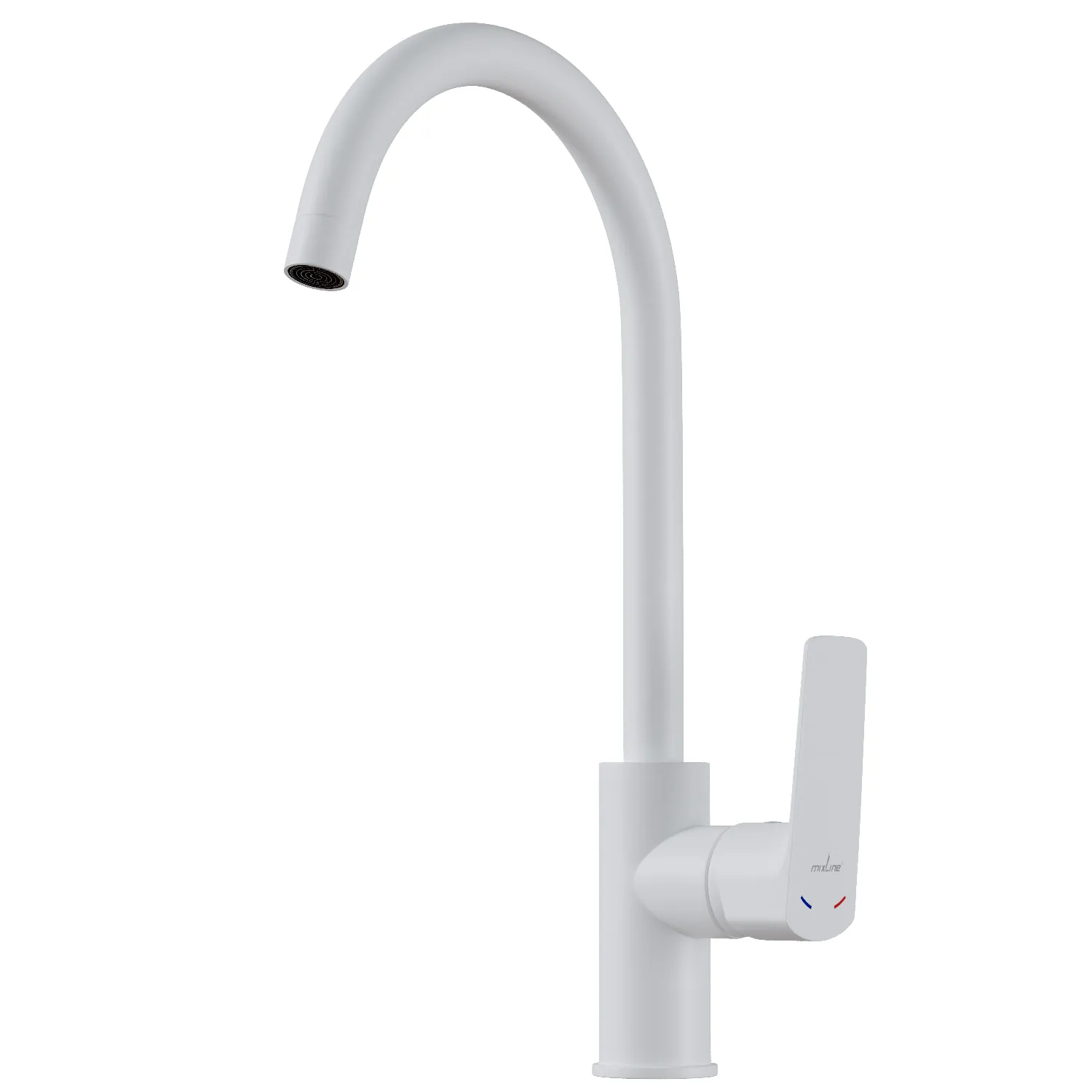 Смеситель для кухни 35k MIXLINE МЛ15-031(ML15-031W) выс.излив б/отв бок п/гайку (без подводки)БЕЛЫЙ (556664)