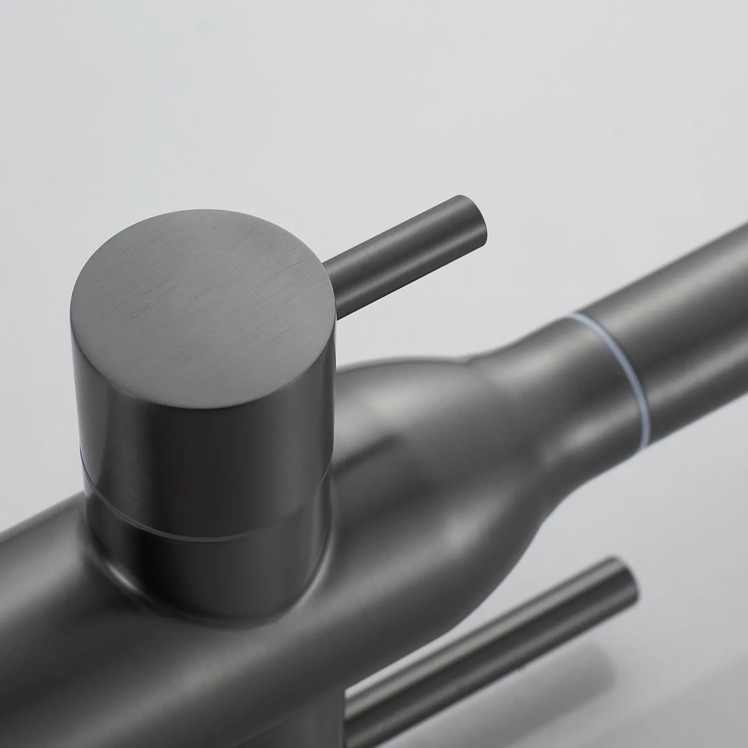 Смеситель для кухни с подключением фильтра Shevanik S248T, оружейная сталь