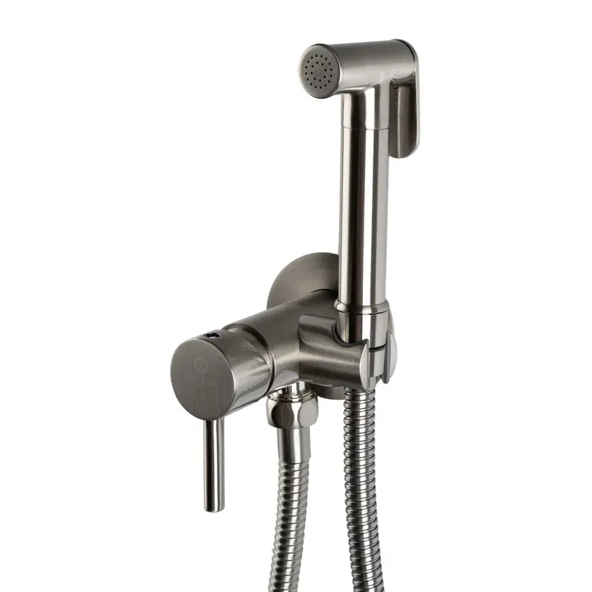 Гигиенический душ со смесителем встраиваемый FILARETE Roun FL100NK, никель