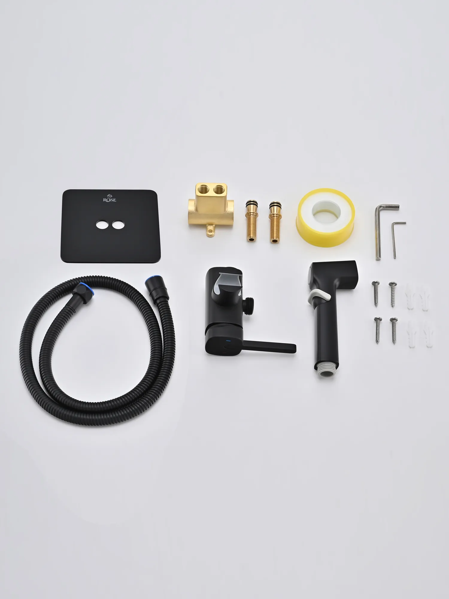 Гигиенический душ со смесителем Rose R245H, черный