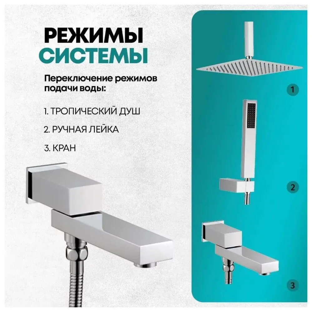 Душевая система встраиваемая Grocenberg GB5089CR-2, хром