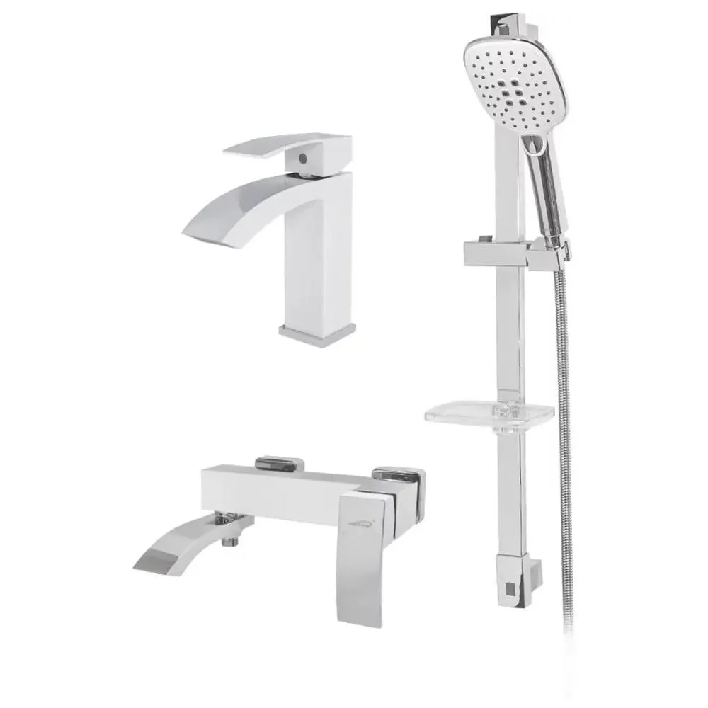 Набор для ванны 3 в 1 Hansberge H7077W, белый/хром