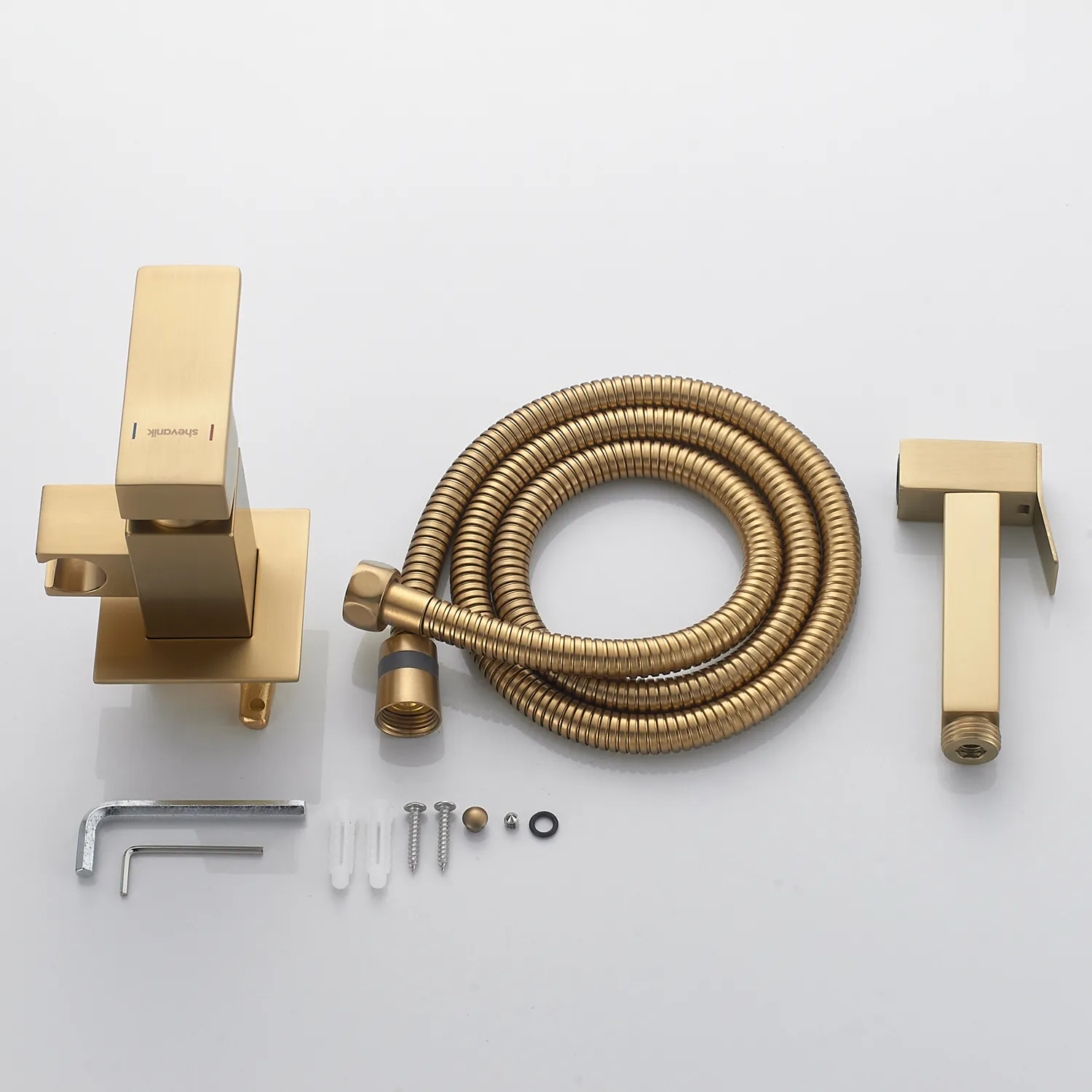 Гигиенический душ со смесителем Shevanik S127G, золотой сатин