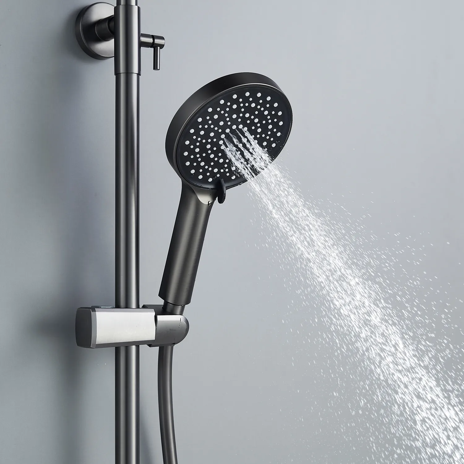 Душевая система Shevanik S4336T, оружейная сталь