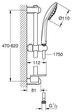Душевой гарнитур Grohe Euphoria 110 Massage 27231001 хром