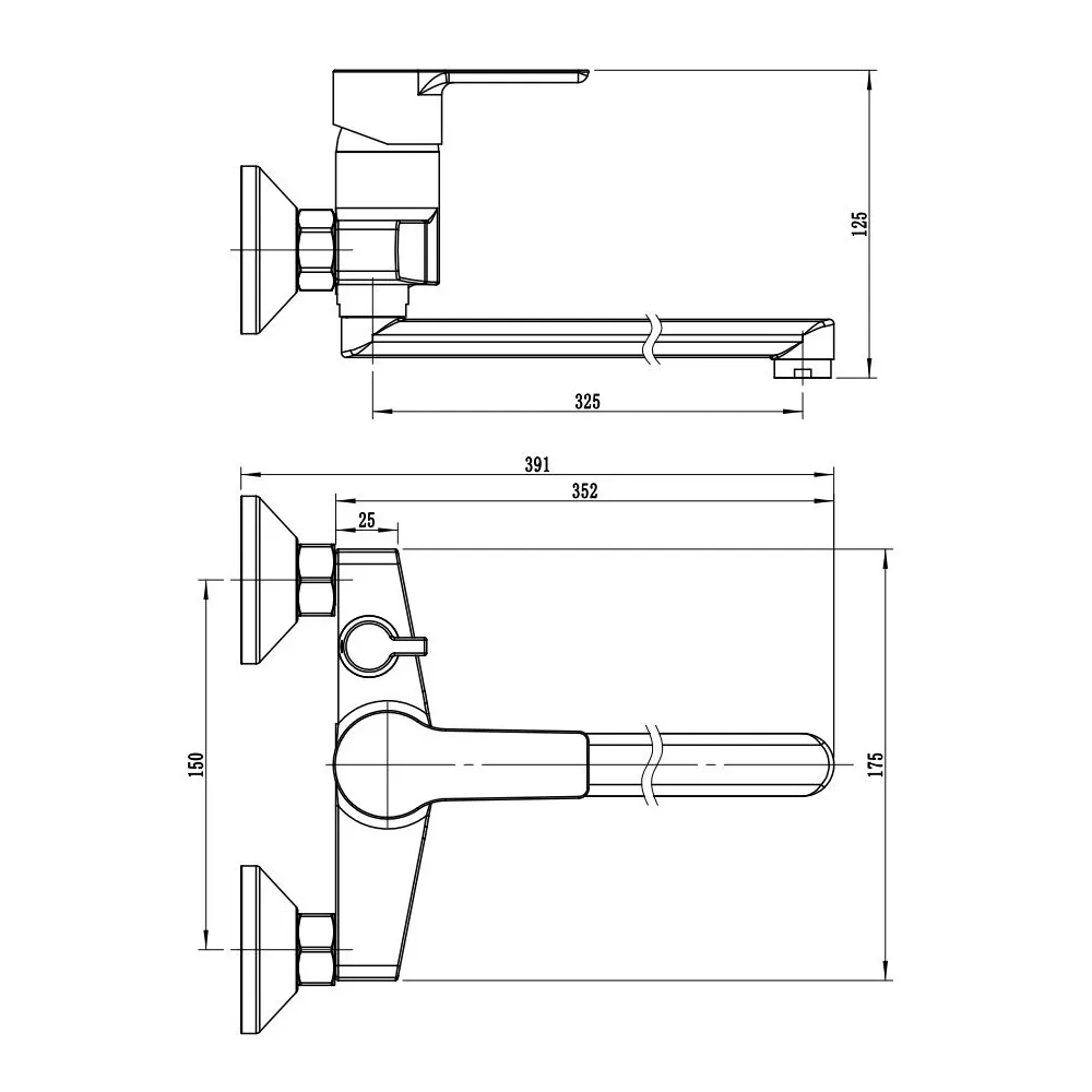 Смеситель для ванны ESKO Budva BDV31, хром