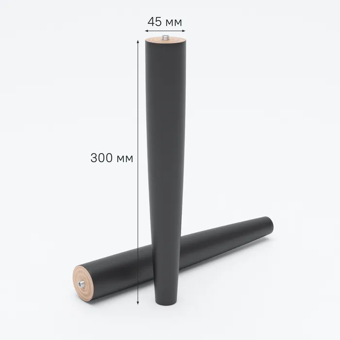 Опора мебельная, 2 шт, массив березы, 30 см, черный, Optima Home, IDDIS, OPH30B1i96