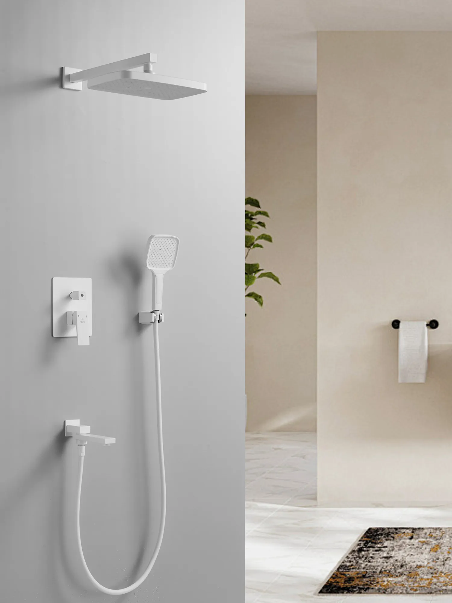 Душевая система встраиваемая Rose R2835C, белый