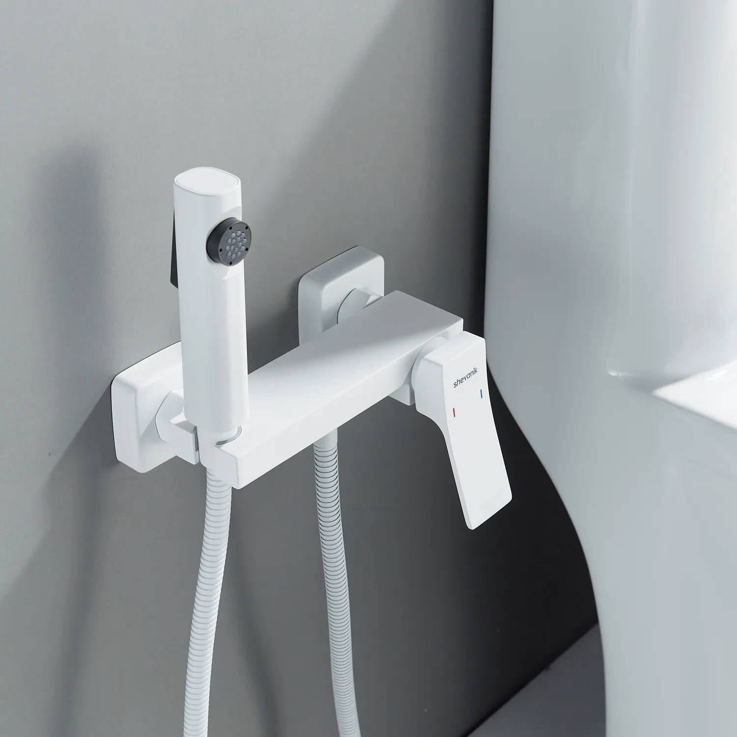 Гигиенический душ со смесителем Shevanik S4005C-1, белый