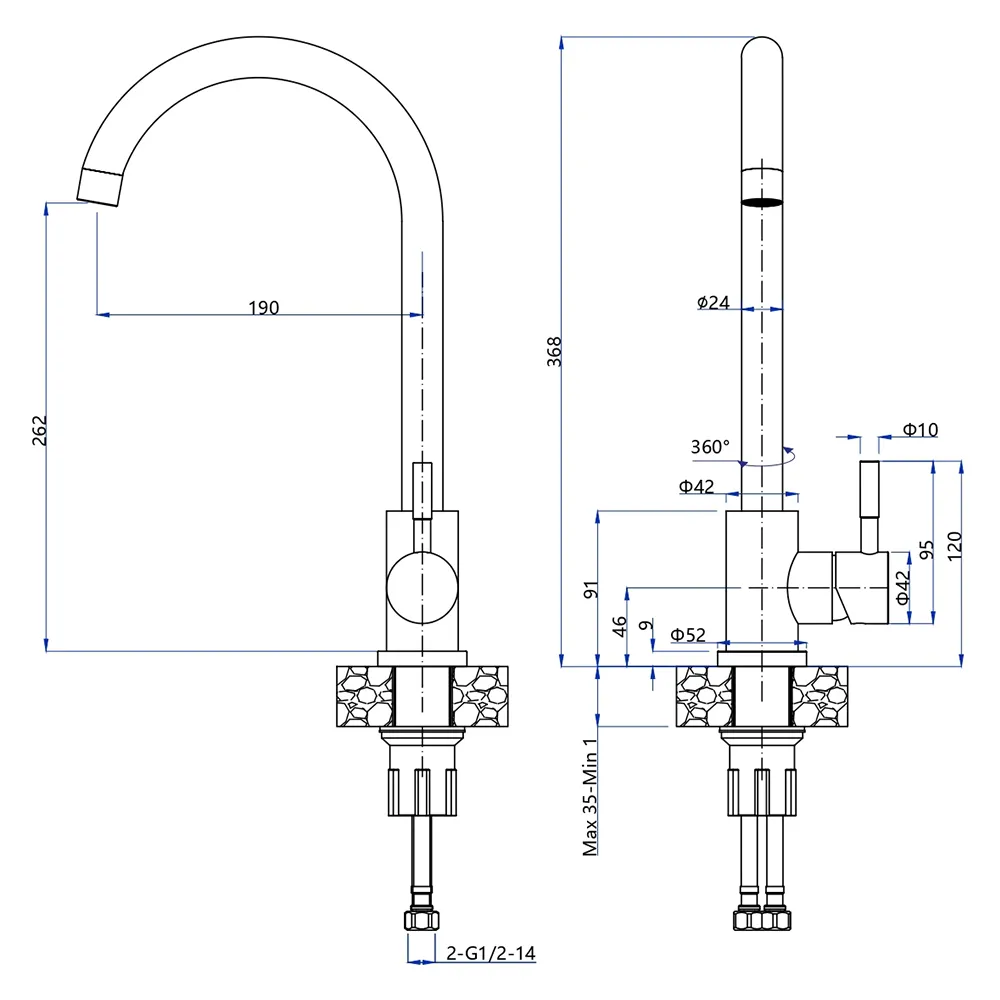 Смеситель для кухни GranFest Z-5410, белый