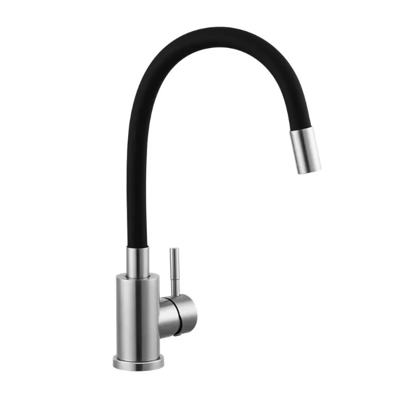 Смеситель для кухни с гибким изливом Knotlor SS-02, сатин