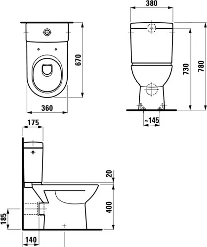 Чаша для напольного унитаза Laufen Pro (8.2495.6.000.000.1)