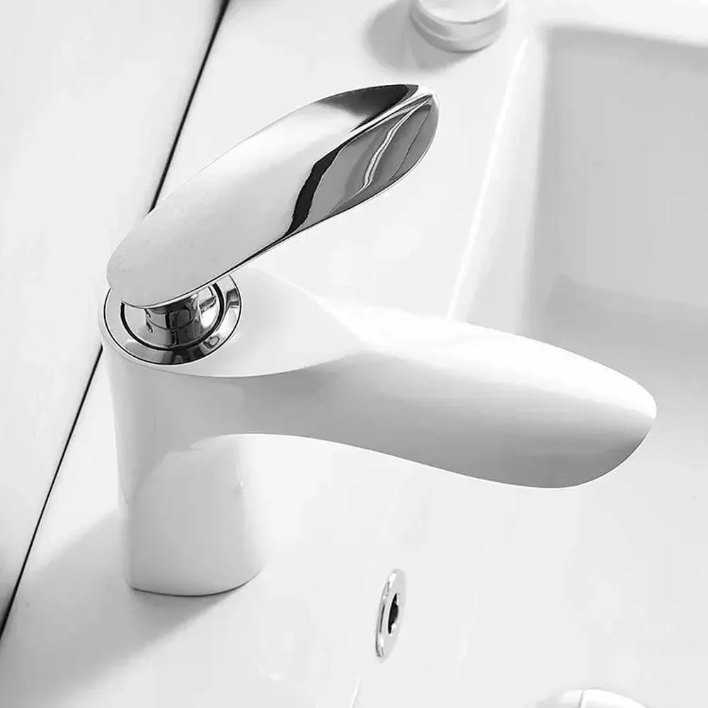 Смеситель для раковины Grocenberg GB2001WC, белый/хром