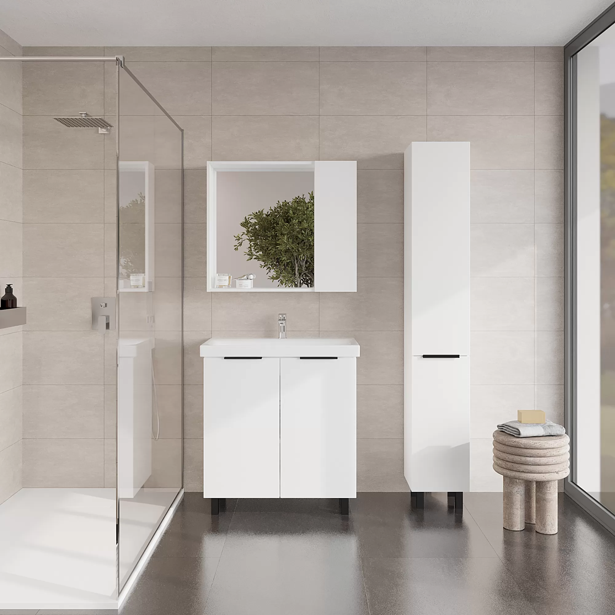 Тумба VIANT "Берлин" MODUO 80 2 ств белая 441х766х820 (VBER80MDBEL-T2ST)