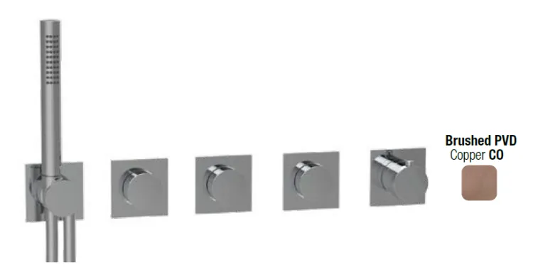 Смеситель для душа Almar Modular Push, на 3 потребителя, Copper Brushed PVD (E180484.CO)