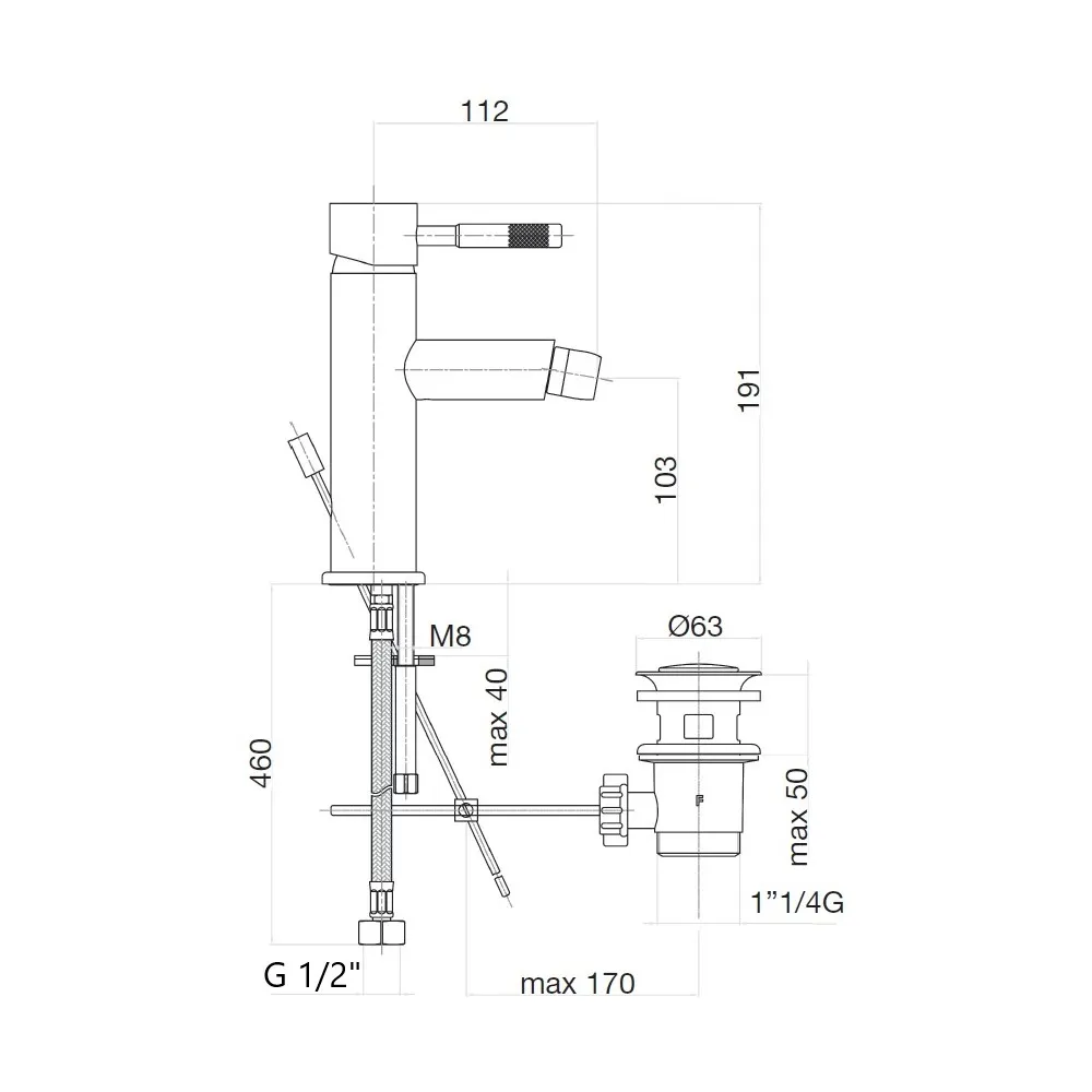 Смеситель для биде Webert Rimini RI840102740, белый