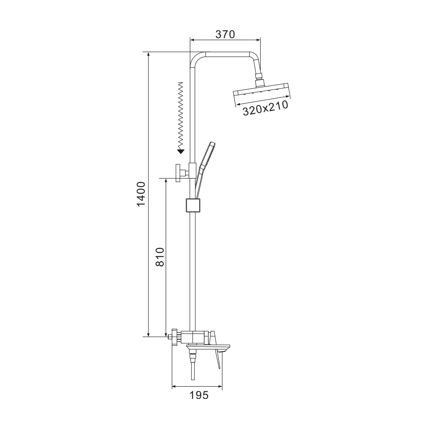 Душевая система Shevanik S4226, хром
