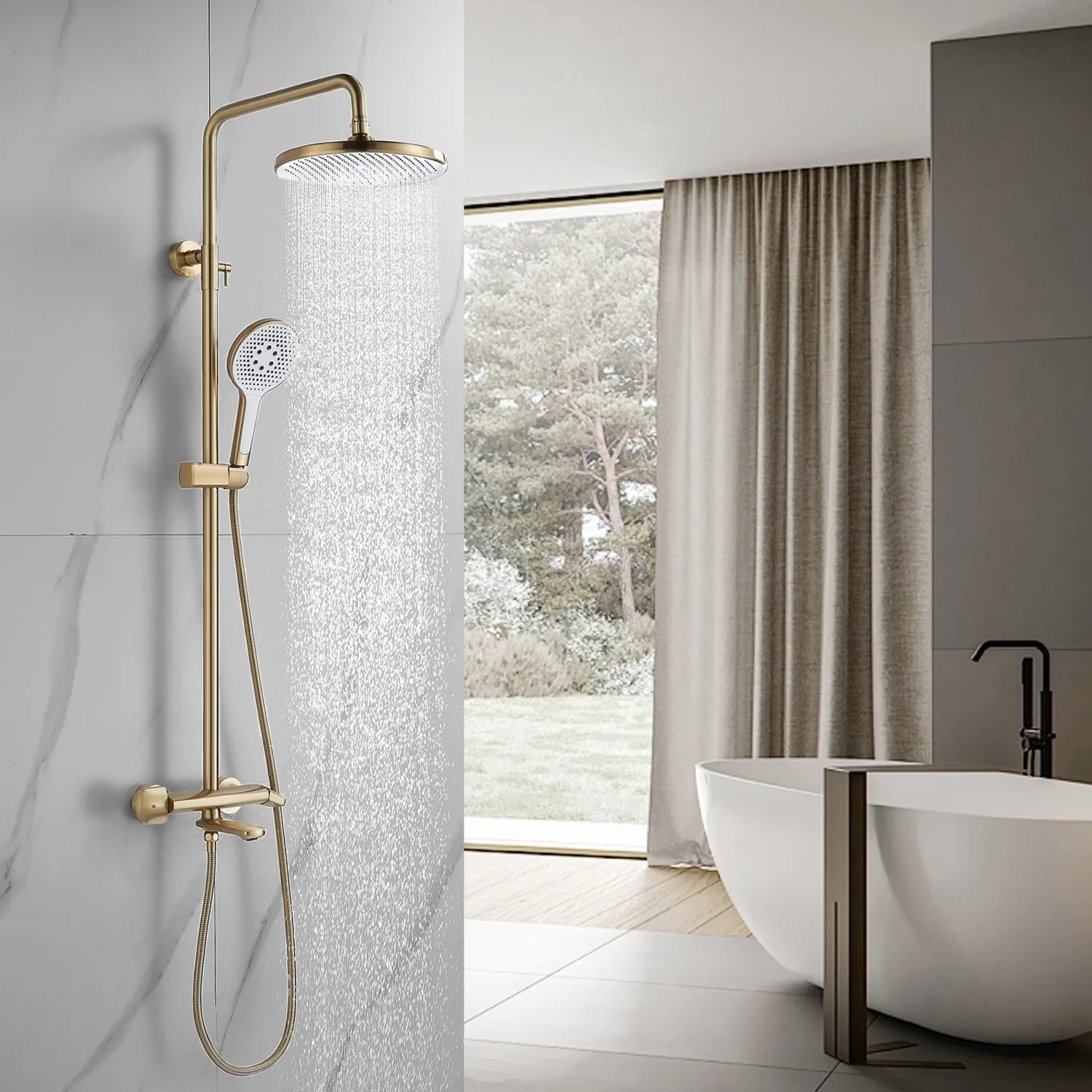 Душевая система Rose R3936G, золотой сатин