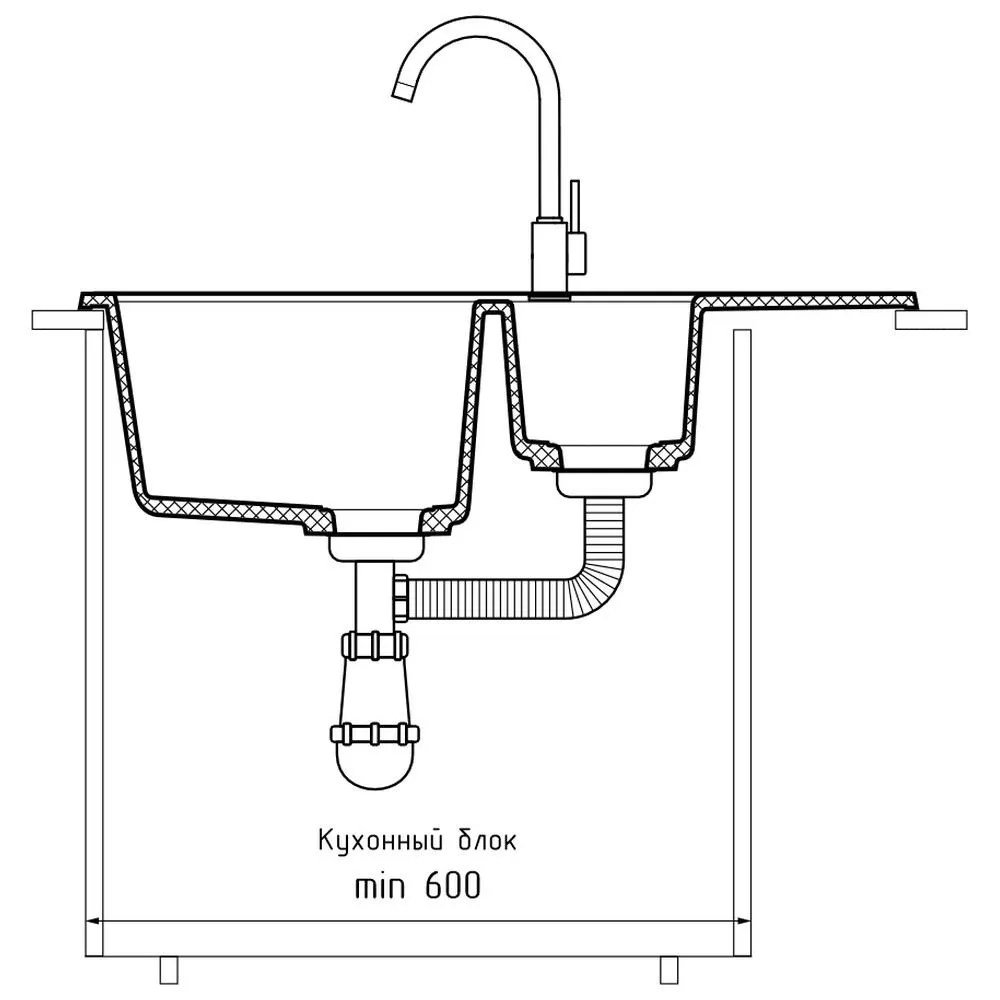 Кухонная мойка GranFest QUADRO 775KL, терракот