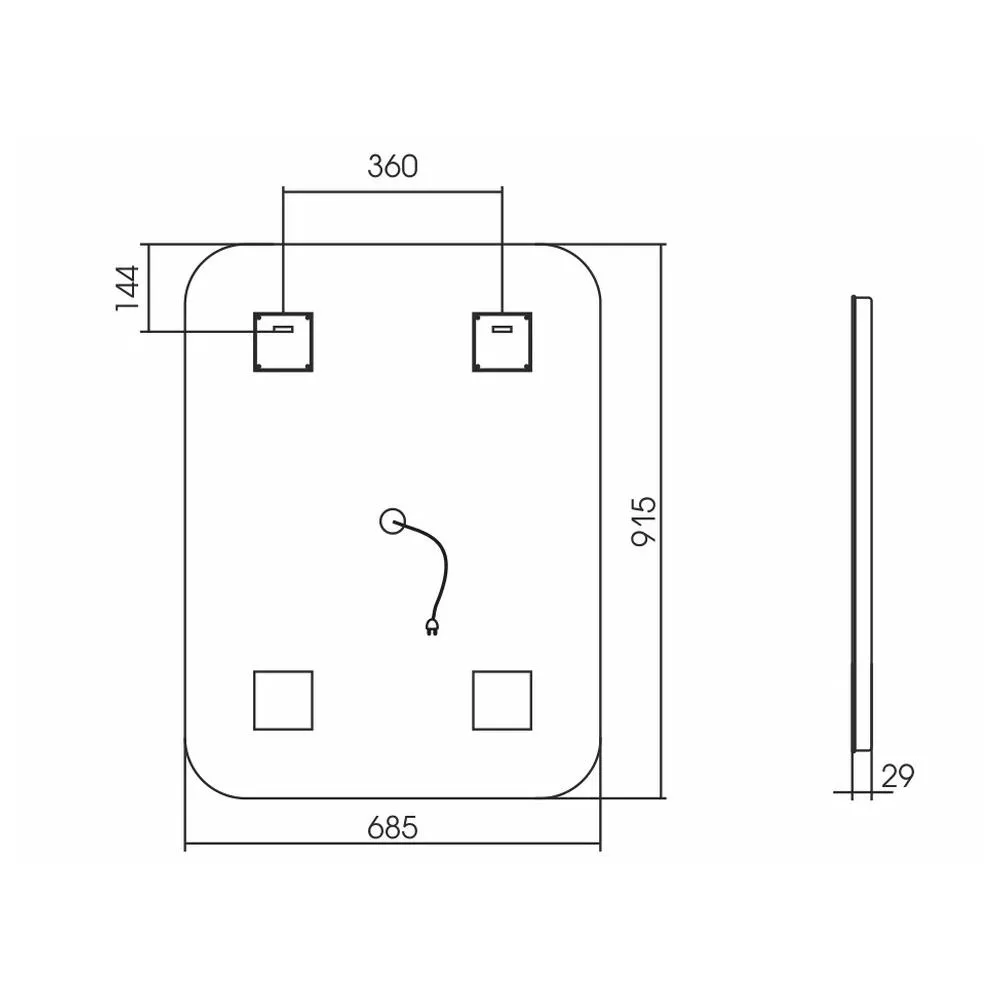 Зеркало Silver Mirrors Стив 685х915 вертикальный (сенсорный выключатель)