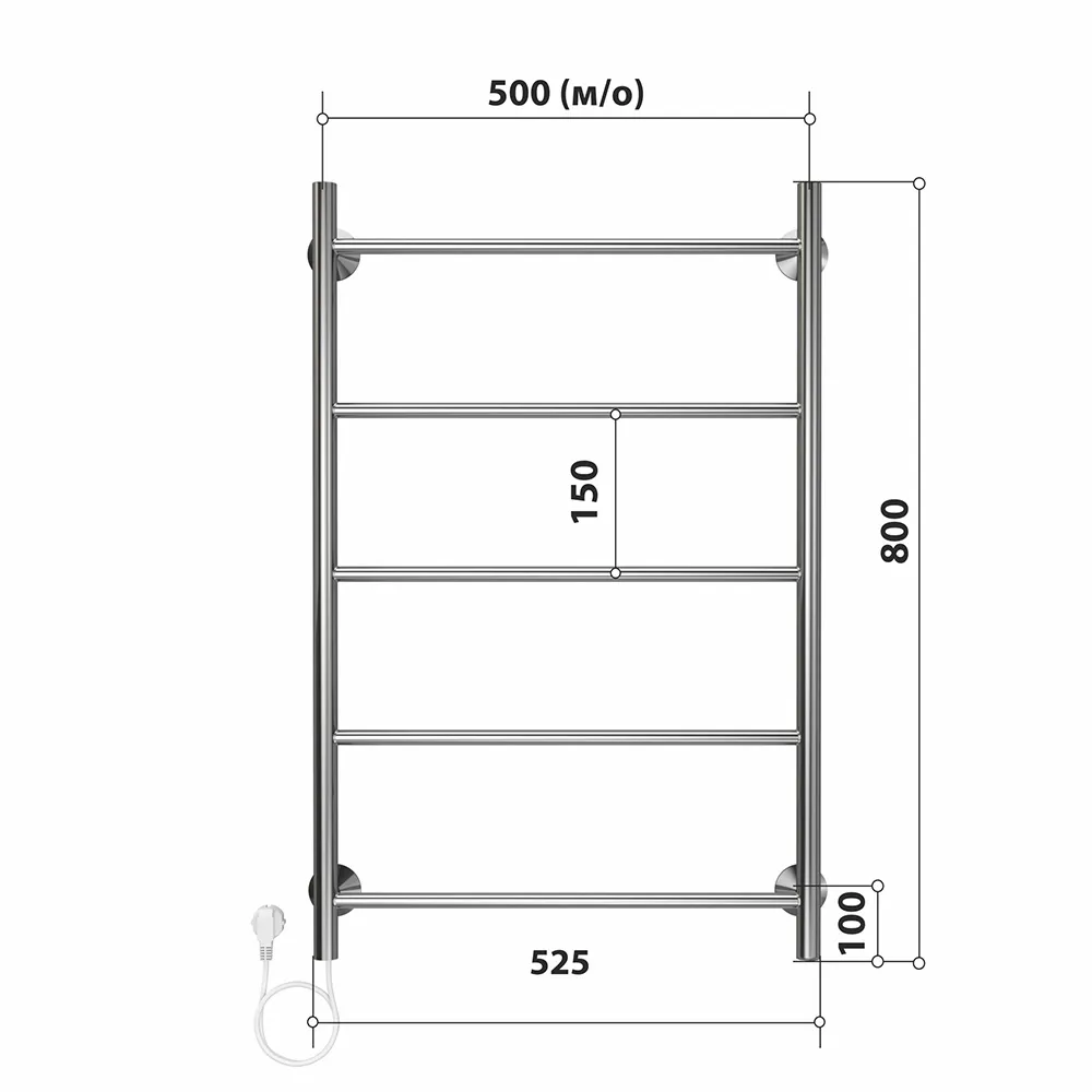 Полотенцесушитель электрический Stelmix 80x50 см, прямой